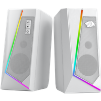 Altavoces de escritorio Redragon GS520 RGB, altavoz estéreo para PC de 2,0 canales con 6 modos LED coloridos, sonido mejorado, blanco/rosa
