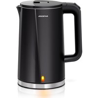 AIGOSTAR Hervidores de Agua Eléctricos con Acero Inoxidable,  Doble Protección Contra El Escaldado, Ebullición Rápida, ( 1,7L 2200W)