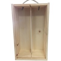Deliex. Caja de Madera para 2 Botellas de vinos para Regalos con Tapa DM corredera y Asa, Decoración, Decoupage, Estuches Gourmet