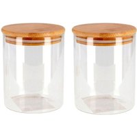 Pack 2/4/6 Botes de Cristal, Tarros de Cocina con Tapa de Bambú. Envases para Alimentos con Anilla de Silicona, Tarro de Cristal de cocina de 900/1200/1700ml.