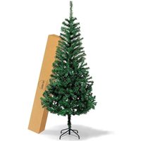 Artree | Árbol de navidad artificial 120-210 cm plegable, pino verde con soporte, estructura Desmontable, Ramas Abatibles. Adornos y decoración de navidad para el hogar.