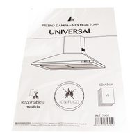 Anakel Home Filtros de Papel Universales para Campanas Extractoras 60x45 cm, Recortables a Medida, Ignífugos, Pack de 5