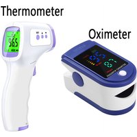 Termómetro infrarrojo Digital para la frente y el cuerpo, termómetros para la fiebre sin contacto o oxímetro de pulso de dedo portátil médico, oxígeno en sangre