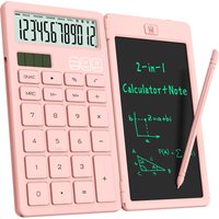 Calculadoras de Escritorio con Bloc de Notas LCD Borrable, Calculadoras Básicas, Útiles Escolares para Secundaria, Artículos de Oficina Bonitos y Compactos