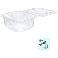 Envases para alimentos PACK 50 UDS APTO uso en MICROONDAS + REGALO 10 PEGATINAS (Bon appetit) - recipientes hermeticos reutilizable alimentos recipiente plastico con tapa 500CC