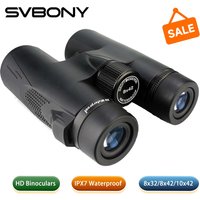 Svbony SV47 Prismaticos 8x32/8x42/10x42, HD Impermeables Prismaticos, Bak-4 Prism Lente FMC Binoculares Potentes para Naturaleza Observación de Safari