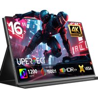 Monitor Portátil UPERFECT de 16'' 4K, Pantalla Extendida para Laptop, 1200 Nits, USB C, HDMI, Pantalla para Juegos de PC con Altavoces y Soporte