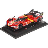 Burago - Maqueta coche Ferrari 499P LMH, coche que compitió en las 24h de Le Mans, fabricado en cuerpo de metal y plástico de calidad, licencia oficial, diseño realista a escala, maquetas de coches en