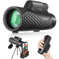 Prismaticos 12 X 50 Telescopio Monocular Impermeable IPX7 con Relleno de Nitrógeno, Monoculares de Largo Alcance con Bak-4 y Fmc y Soporte para Teléfono y Trípode de Metal para Observación de Pájaros,