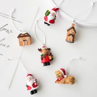4 Uds. De ramas de árbol de Navidad, Mini hombrecito, Papá Noel, muñeco de nieve, alce, adornos para decoración del hogar, accesorios de decoración para escaparate de tienda