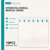 Paquete de 10 apósitos hidrocoloides, vendas autoadhesivas de hidrocoloide, adecuadas para cortes menores y cuidado de cicatrices.