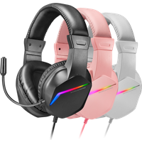 Mars Gaming MH122, Auriculares Gaming FRGB Rainbow, Sonido Ultra-Bass Spatial Sound, Micrófono Profesional con Cancelación de Ruido, Auriculares FRGB Negro, Rosa o Blanco