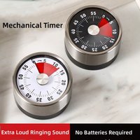 Temporizador de acero inoxidable, imán de cocina, temporizador mecánico de huevos, reloj despertador para hornear en casa