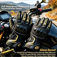 NUEVOS Guantes de Motocicleta Impermeables para Hombre y Mujer, Invierno 2026, Pantalla Táctil, Dorados, para Motocross, Esquí, Ciclismo, Moto