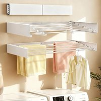 Tendedero de Pared Plegable y Retráctil 80 a 120cm – Tendederos Compactos para Interior y Exterior, Ahorra Espacio, Capacidad de 30 kg