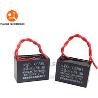 Condensador de arranque CBB61 450V 1/1, 2/1, 5/1,8/2/2, 5/3/3,5/4/4,5/5/6/7/8/10/12/15/16/18/20/25UF ventilador condensador de funcionamiento de Motor de techo CBB