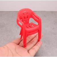 Paquete de 4 sillas con respaldo en miniatura, sillones de plástico para casa de muñecas, muebles para muñecas a escala 1/6, regalos ideales para niños