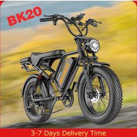 BK20 Bicicleta Eléctrica para Adultos, Motor de 1500W, Batería Extraíble de 48V 20Ah, Neumático Grueso de 20"×4", Alcance Máximo de 100 km, Bicicleta Eléctrica de 50 km/h, Amortiguadores Hidráulicos