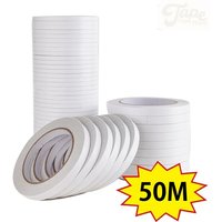 Cinta adhesiva fuerte de 50M, cinta adhesiva de doble cara, ultrafina, blanca, para manualidades en el hogar y la Oficina, cinta adhesiva de doble cara