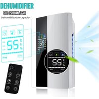 Deshumidificador y Purificador de Aire 2 en 1, Absorbedor de Humedad Doméstico Silencioso para Dormitorio o Sótano, con Control Remoto, Temporizador y Tubo de Drenaje Externo