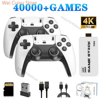 64G Game Stick M15 4K Video TV consola de juegos Gamepads inalámbricos Videojuego 64G 40000 +/50000 + juegos Arcade clásicos HD dos jugadores