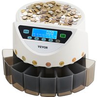 SucceBuy Clasificador de monedas EURO para 8 tipos de monedas europeas, máquina contadora de monedas y máquina envoltorios con capacidad para hasta 850 monedas, pantalla LCD
