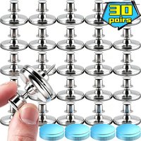 30/1 Pares de Cierres Magnéticos para Cortinas, Clips Magnéticos Metálicos para Montaje en Pared, Hebillas de Fijación para Cortinas de Ducha y Mosquiteras