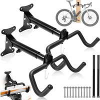 Juego de 2 Soportes de Pared Retráctiles y Plegables para Bicicletas, Gancho Doble Ajustable para Colgar Bicicletas en Interiores, Garaje, Apartamento, Cobertizo, Soporte Resistente para Bicicletas