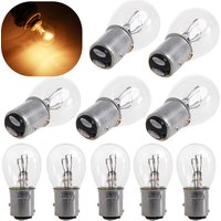 10 Bombillas Halógenas para Auto, DC12V 380 BAY15D 1157 21/5W, Blanco Natural, Doble Filamento, Blanco Cálido, Luces de Freno DRL