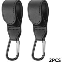 2 Ganchos Giratorios 360° de Cuero PU para Cochecito de Bebé, Organizador de Carrito, Accesorios para Cochecito