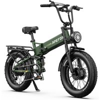 Bicicleta Eléctrica de Suspensión Completa APEFOX RH20, Bicicleta Eléctrica Plegable con Motor Dual, Batería de 48V 22.5Ah, Neumáticos Anchos de 20*4.0 Pulgadas, Bicicleta Eléctrica Todoterreno,