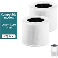 LEVOIT-Mini Filtro de repuesto para purificador de aire, 3 en 1, carbón activado de alta eficiencia, Core mini-rf, 2 paquetes, blanco