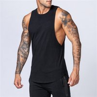 Ropa de gimnasio para hombre, camiseta sin mangas de algodón para Fitness de verano, camiseta sin mangas para trotar y culturismo, chaleco muscular informal transpirable con cuello redondo