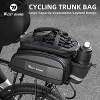 WEST BIKING-bolsas de asiento trasero de bicicleta de gran capacidad, bolsa de transporte multiusos de EVA para bicicleta de montaña y carretera, bolsa trasera expandible para ciclismo