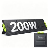 Panel solar plegable monocristalino de 200W, con revestimiento impermeable de alta resistencia, compatible con estaciones de energía portátiles para camping y uso fuera de la red.