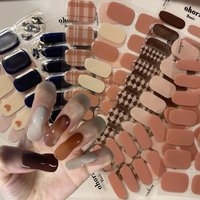 Envolturas de uñas de Gel semicuradas UV, tiras adhesivas francesas de larga duración, cubierta completa, Gel LED, deslizadores de uñas semicurados para extensión de uñas