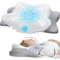 Almohada ortopédica inodora para el dolor de cuello y hombros, almohada cervical ergonómica de espuma viscoelástica para dormir