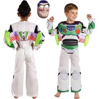 Disfraz de Halloween para Niños, 3 Piezas, Mono de Buzz con Máscara y Alas, Disfraz de Vaquero Woody, para Actuaciones, Fiestas de Cumpleaños y Juegos de Rol