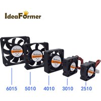 Piezas de impresora 3D, ventiladores de refrigeración, ventilador enfriador sin escobillas de 2510/3010/4010/5010/6015mm, CC 5/12/24V con cable Dupont de 2 pines de plástico negro
