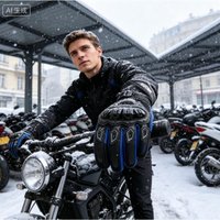 Nuevos Guantes de Motocicleta Mejorados para Invierno, Cálidos, Impermeables, con Pantalla Táctil, Guantes de Protección para Motociclismo, Nieve y Esquí