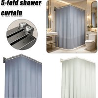 Juego de Cortinas de Ducha Plegables, Mampara de Ducha Invisible, Impermeable, de Poliéster, Separación Retráctil para Zonas Secas y Húmedas, Juego de Cortinas de Ducha Plegables y Retráctiles,