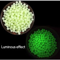 Abalorios luminosos, cuentas de espacio de pesca, 4mm, 5mm, 6mm, bolsa de 100, de goma suave señuelo, bolas flotantes brillantes para pesca al aire libre