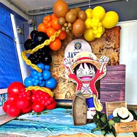 Kit de Guirnalda de Globos de Aluminio con Temática de One Piece, Tema de Luffy, Globos de Látex, Globos Numéricos, Regalos para Fiestas de Cumpleaños y Baby Shower