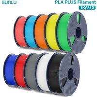 Filamento 3D SUNLU Pla Plus de 1,75mm, filamentos PLA + de plástico Multicolor de alta dureza para la mayoría de las impresoras 3D FDM, 10KG