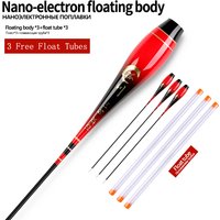 3 Piezas de Flotadores Nano Luminosos Compuestos para Pesca + 3 Tubos (Sin Cola, Sin Batería CR425) Herramientas de Pesca Eléctrica para Río y Océano