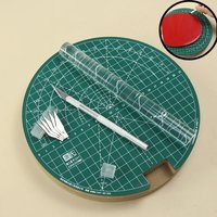 Juego de tapetes giratorios de goma para tenis de mesa, herramienta de corte DIY con cuchilla, accesorios duraderos para pegar raquetas de ping-pong