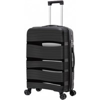 Artree | Maleta mediana de viaje color Negro, Equipaje de cabina, Maleta mediana Rígida extensible de Polipropileno con 4 Ruedas Dobles 360° y Cierre de seguridad,  Maletas de Viajes 66x45x28
