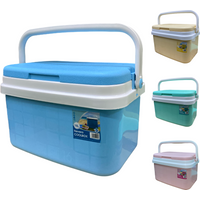 KROWN - Nevera Portátil Térmica, Azul, Rosa, Verde, Amarillo, Color Pastel, Camping, Polipropileno, Ideal Para Actividades al Aire Libre en el Jardín, Barbacoas, Pícnic, Playa. Capacidad - 16 Litros /