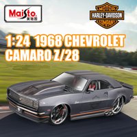 Maisto 1:24 Chevrolet Camaro Z/28 1968 modelo de coche deportivo de aleación Diecast vehículos de carreras de Metal modelo de coche simulación juguetes para niños regalo