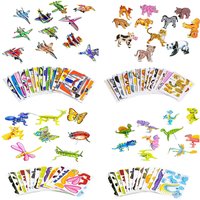 30 unids/set rompecabezas de dibujos animados 3D juguetes educativos temas de insectos, dinosaurios, animales y vehículos rompecabezas de cartón 3D DIY